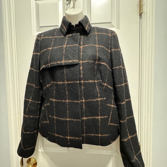 Akris size 10 black camel alpaca designer jacket - Picture 4 of 8